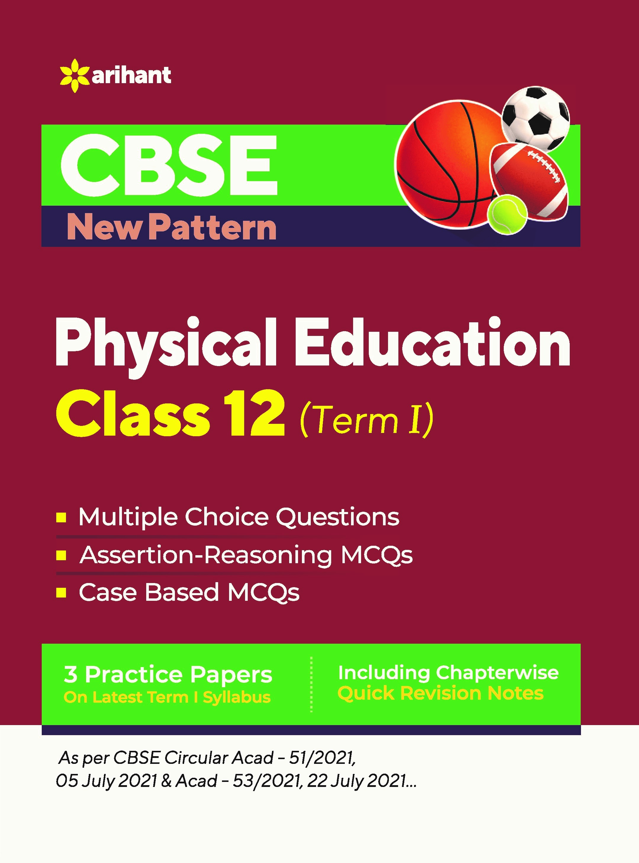 CBSE New Pattern Physical Education Class 12 for 2021-22 Exam (MCQs based book for Term 1)