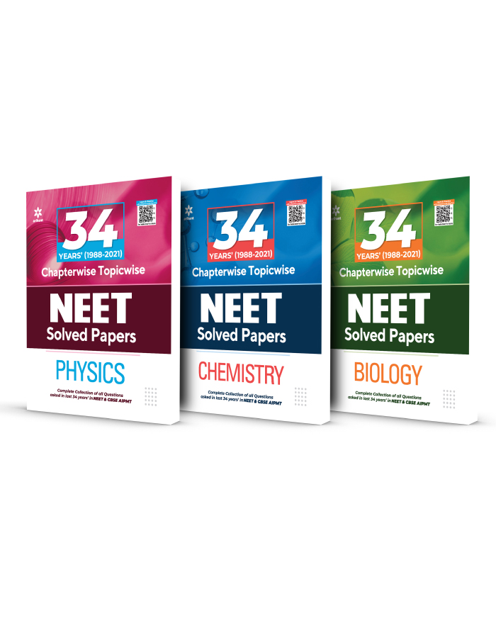 Combo for 34 Years Chapterwise Solutions NEET Physics , Chemistry and Biology 2022 (Set of 3 Books)