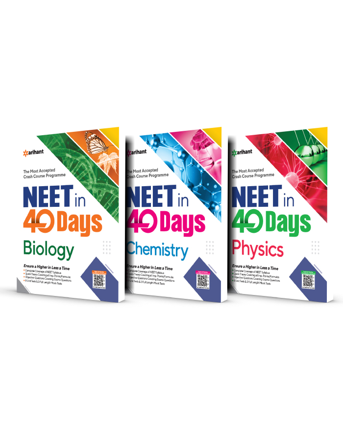 Combo for 40 Days Crash Course for NEET Physics ,Chemistry and Biology 2022 (Set of 3 Books)
