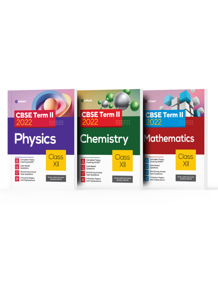 CBSE New Pattern Physics ,Chemistry & Mathematics Class 12 for 2022 Exam (MCQs based book for Term 2) (Set of 3 Books)