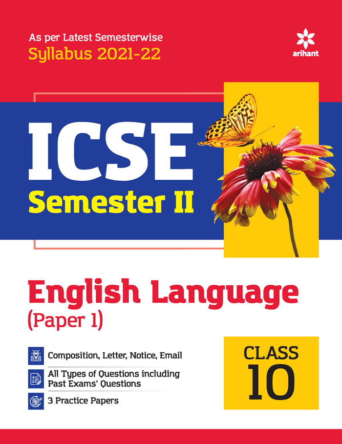 Arihant ICSE English Language (Paper 1) Semester 2 Class 10 for 2022 Exam