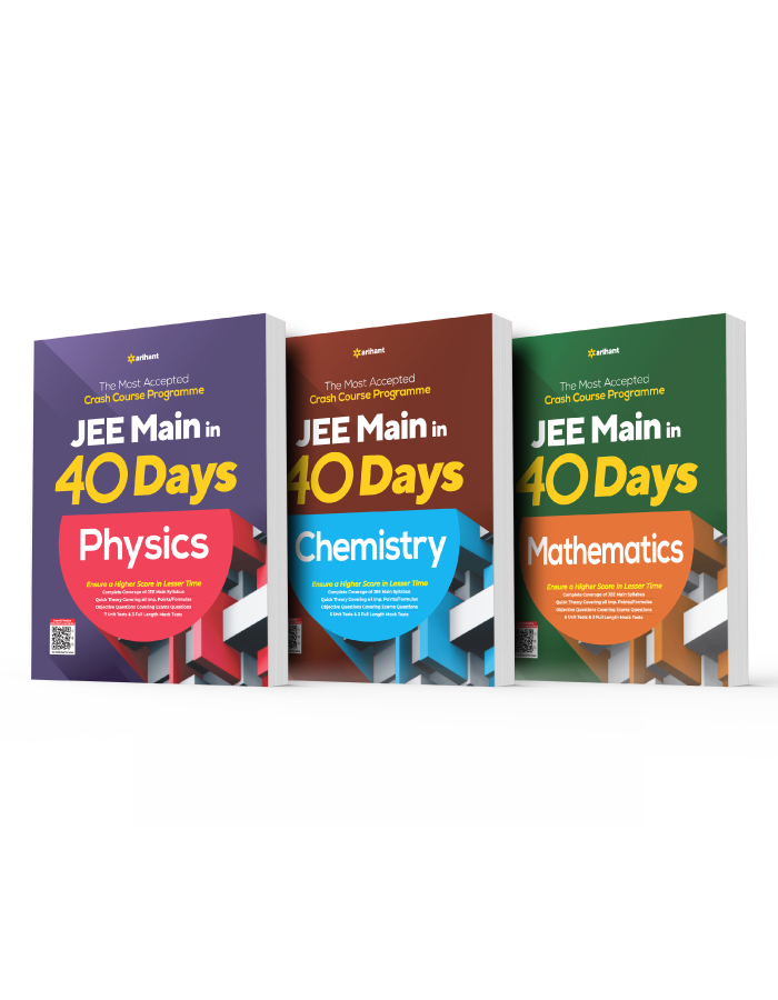 Combo of 40 Days Crash Course for JEE Main Physics,Chemistry & Mathematics (Set of 3 Books)