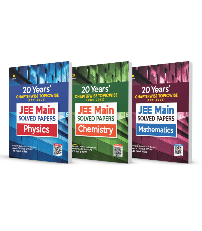 Combo of 20 Years Chapterwise Topicwise (2021-2002) JEE Main Solved Papers Physics,Chemistry & Mathematics (Set of 3 Books)